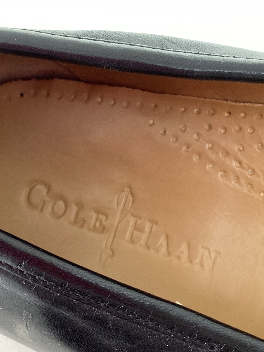 Cole Haan Black Leather Loafers with Gold Bit - Picture 2 of 5